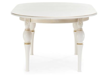 Стол деревянный Авилла молочный, золото