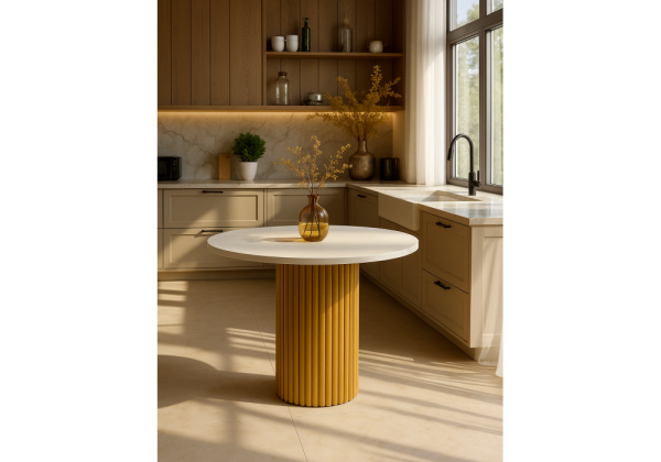 Стол деревянный Барел 90 белый, золото Стол деревянный Барел 90 белый, золото