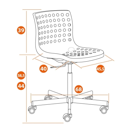 Офисное кресло SKALBERG OFFICE (mod. C-084-B) металл и пластик, 46 х 59 х 75-90 см, черный