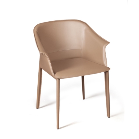 Стул с подлокотниками GIO кожа хаки-тауп