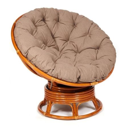 Кресло-качалка "PAPASAN" w 23/01 B / с подушкой /Cognac (коньяк), экошерсть Коричневый, 1811-5