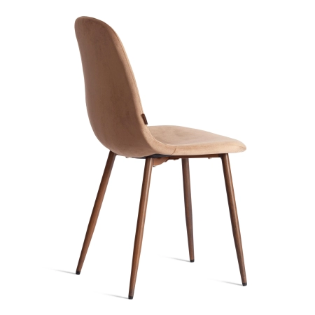 Стул BREEZE (mod. JSC-58) велюр и металл, коричневый, темное дерево