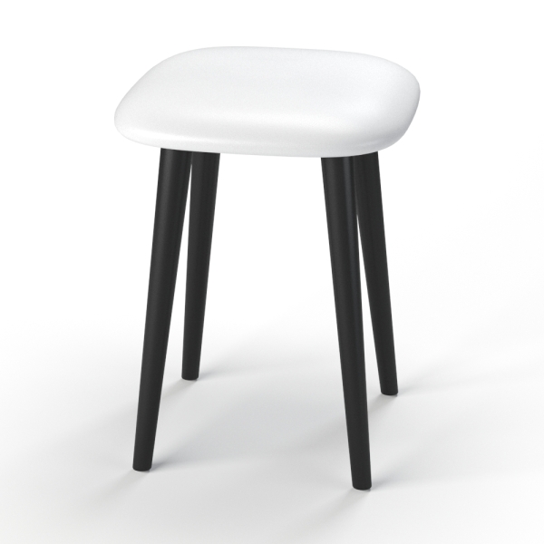 Табурет-2 экокожа белая/черный
