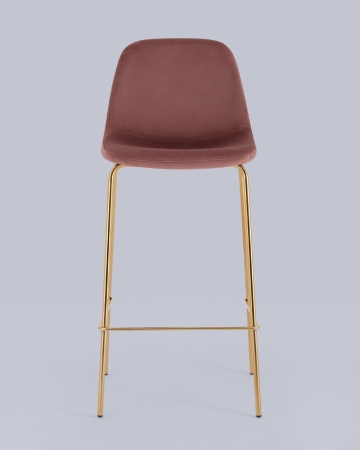 Стул барный Валенсия SN велюр пыльно-розовый золотые ножки 2 шт.
