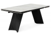 Керамический стол Вейв 160(220)х89 белый с прожилками gilt white, черный